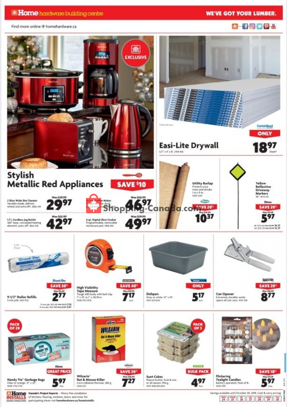 Home Hardware flyer from Wednesday October 24, 2018 to Tuesday October 30, 2018 - page 12