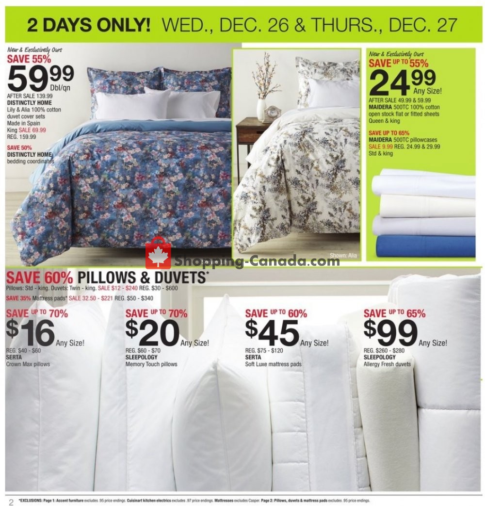 Home Outfitters flyer from Wednesday December 26, 2018 to Thursday December 27, 2018 - page 2