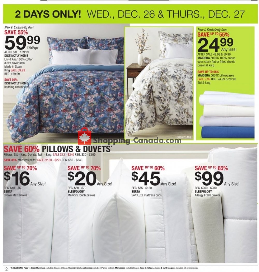 Home Outfitters flyer from Wednesday December 26, 2018 to Thursday December 27, 2018 - page 2