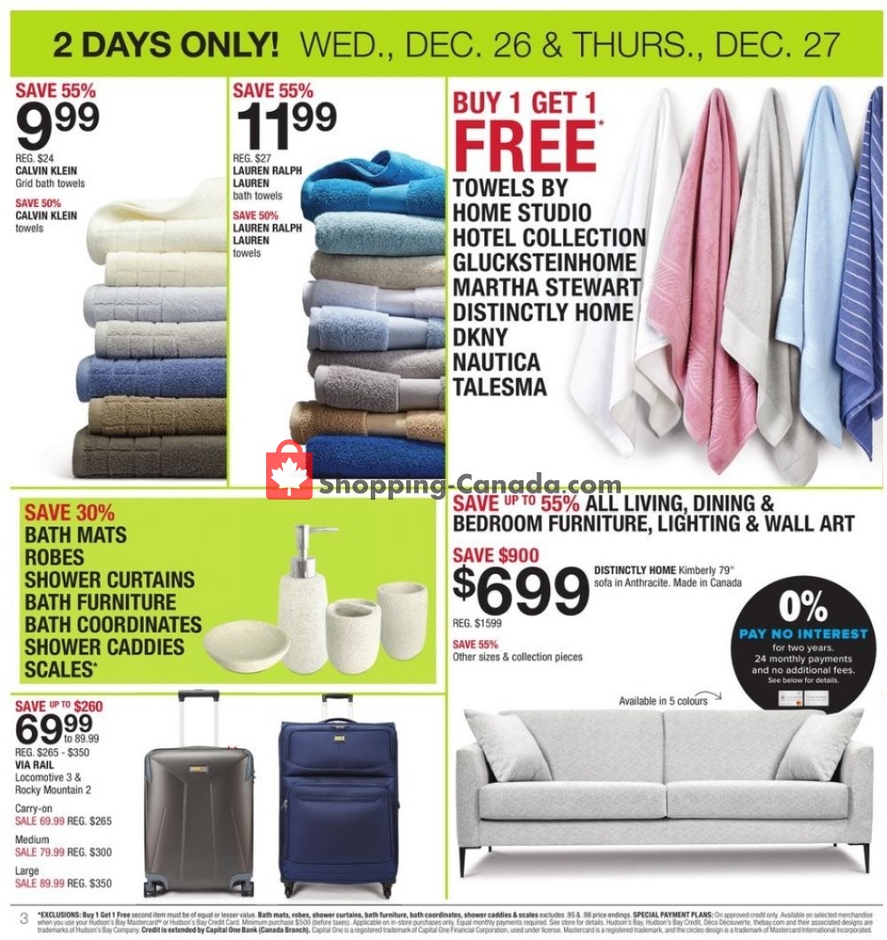 Home Outfitters flyer from Wednesday December 26, 2018 to Thursday December 27, 2018 - page 3
