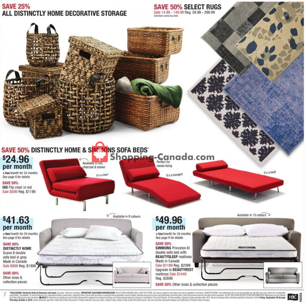 Home Outfitters flyer from Friday September 28, 2018 to Thursday October 4, 2018 - page 7