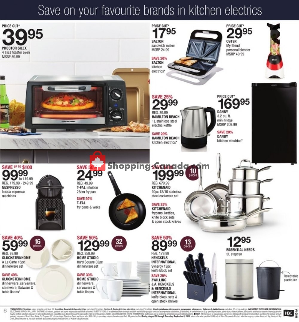 Home Outfitters flyer from Friday August 31, 2018 to Thursday September 6, 2018 - page 6