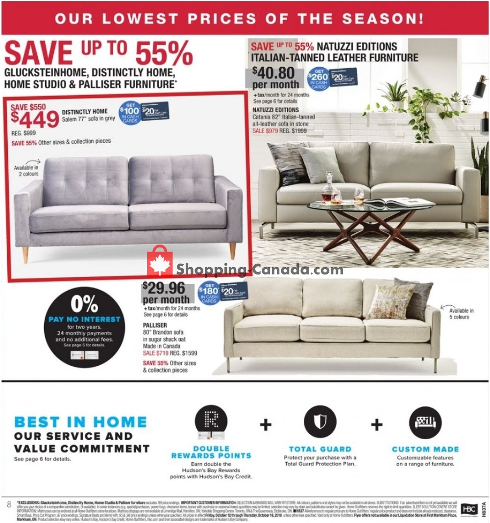 Home Outfitters flyer from Friday October 12, 2018 to Thursday October 18, 2018 - page 8