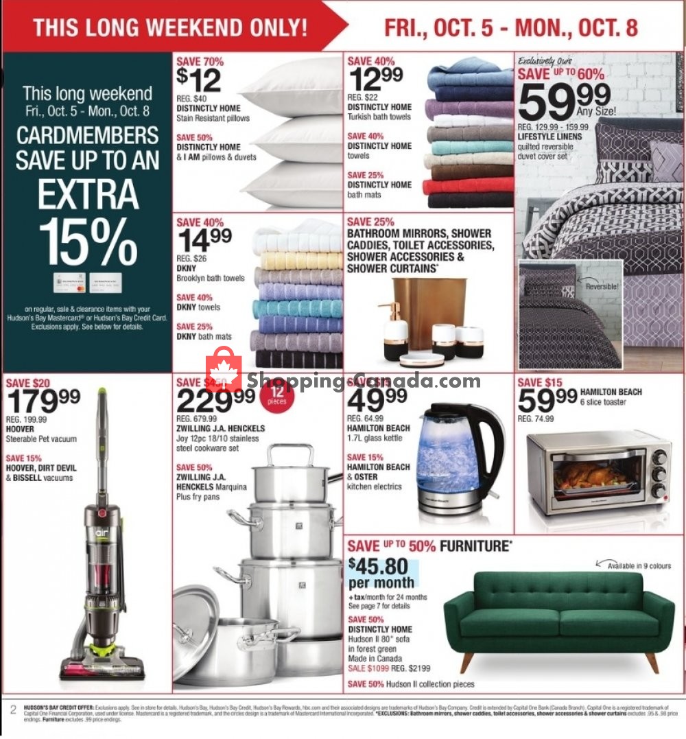 Home Outfitters flyer from Friday October 5, 2018 to Thursday October 11, 2018 - page 2