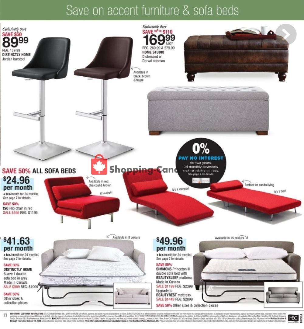 Home Outfitters flyer from Friday October 5, 2018 to Thursday October 11, 2018 - page 8