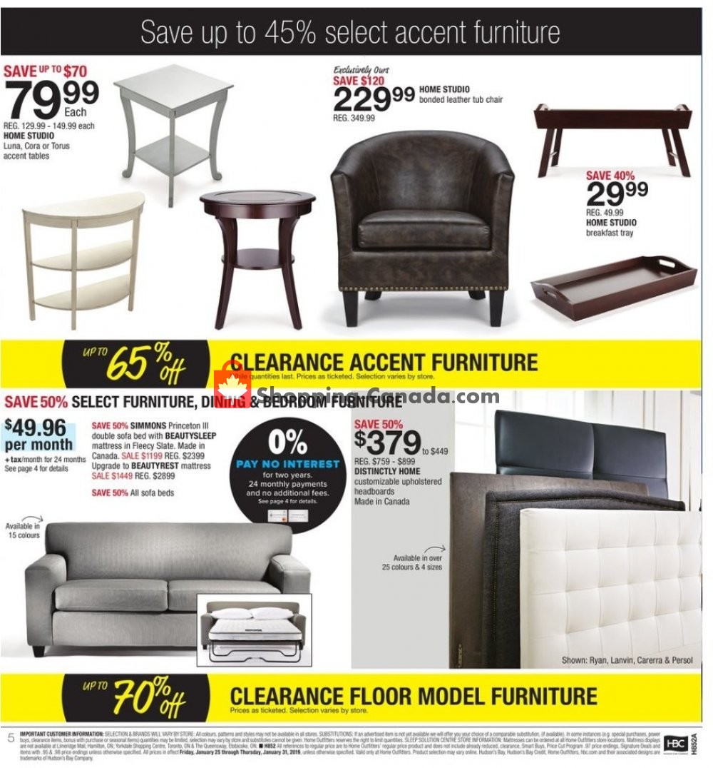 Home Outfitters flyer from Friday January 25, 2019 to Thursday January 31, 2019 - page 6