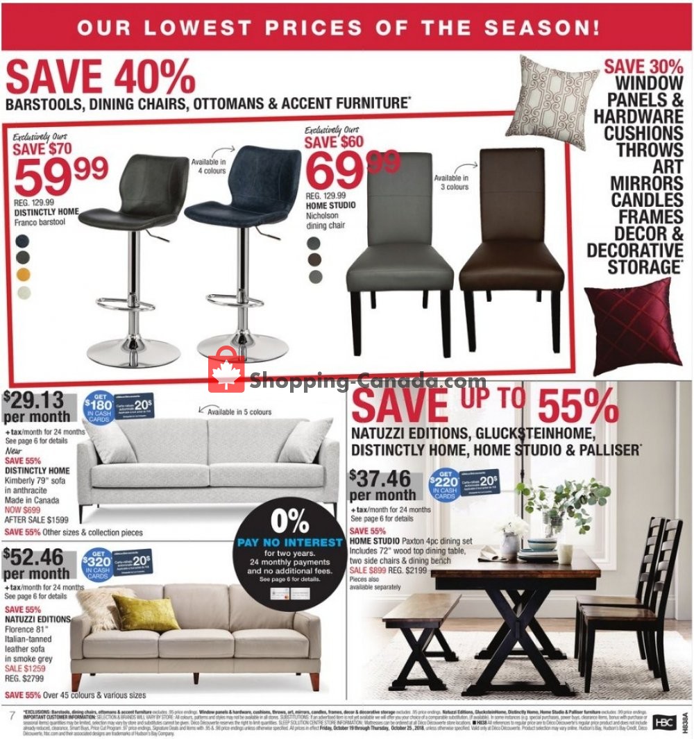 Home Outfitters flyer from Friday October 19, 2018 to Thursday October 25, 2018 - page 7