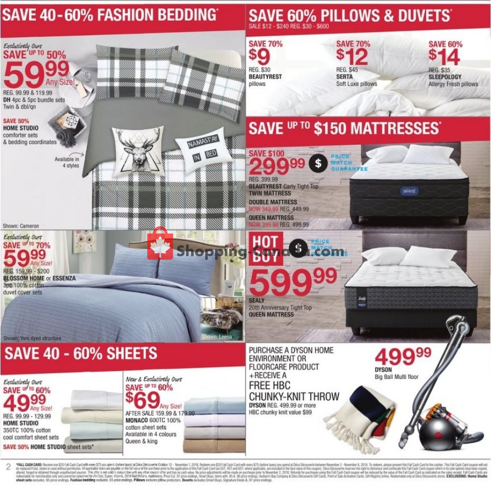 Home Outfitters flyer from Friday October 26, 2018 to Thursday November 1, 2018 - page 2