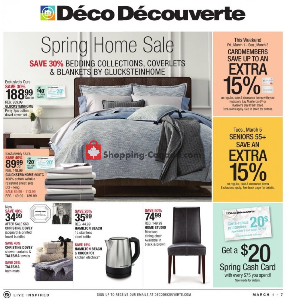 Home Outfitters flyer from Friday March 1, 2019 to Thursday March 7, 2019 - page 1