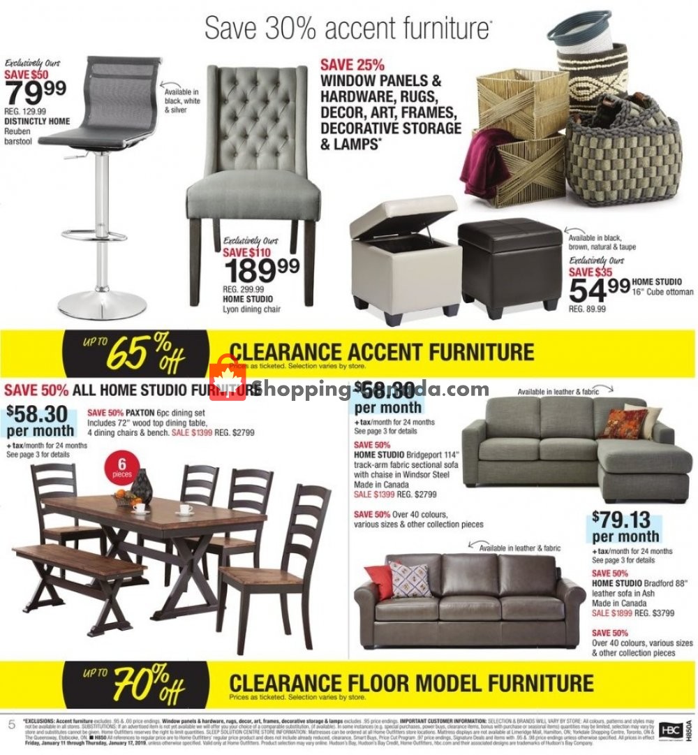 Home Outfitters flyer from Friday January 11, 2019 to Thursday January 17, 2019 - page 6