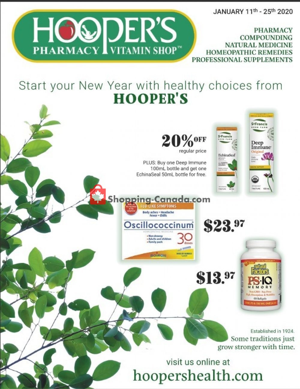 Hoopers Pharmacy flyer from Saturday January 11, 2020 to Saturday January 25, 2020 - page 1