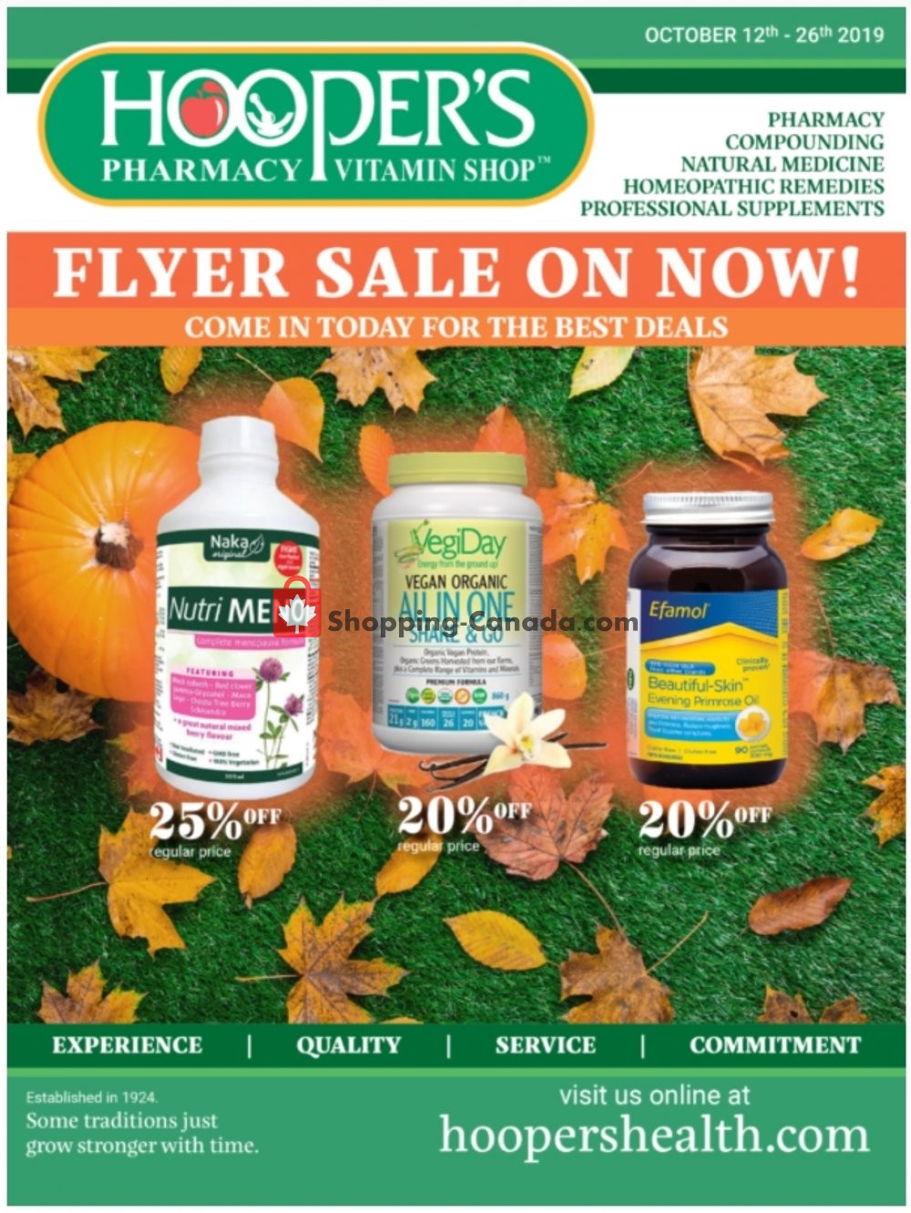 Hoopers Pharmacy flyer from Saturday October 12, 2019 to Saturday October 26, 2019 - page 1