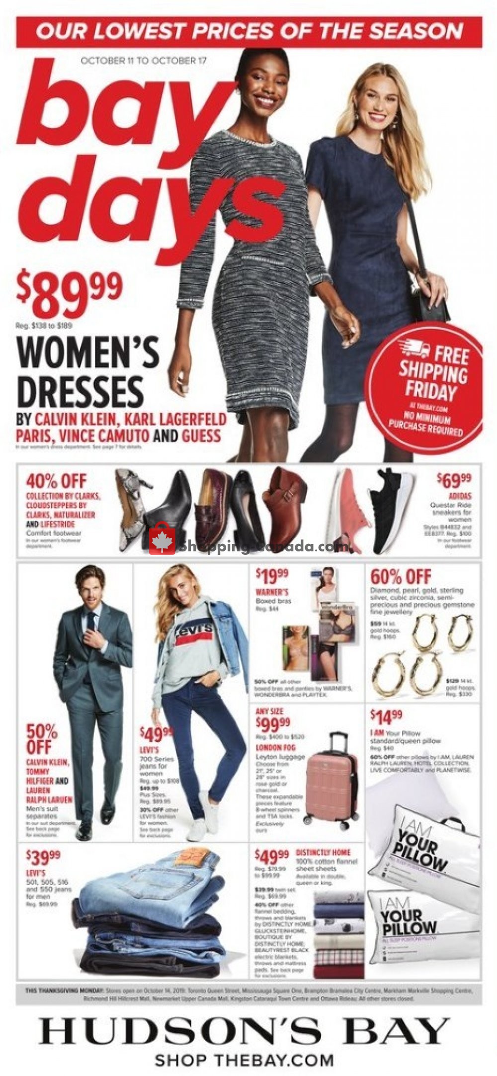 Hudson's Bay flyer from Friday October 11, 2019 to Thursday October 17, 2019 - page 1