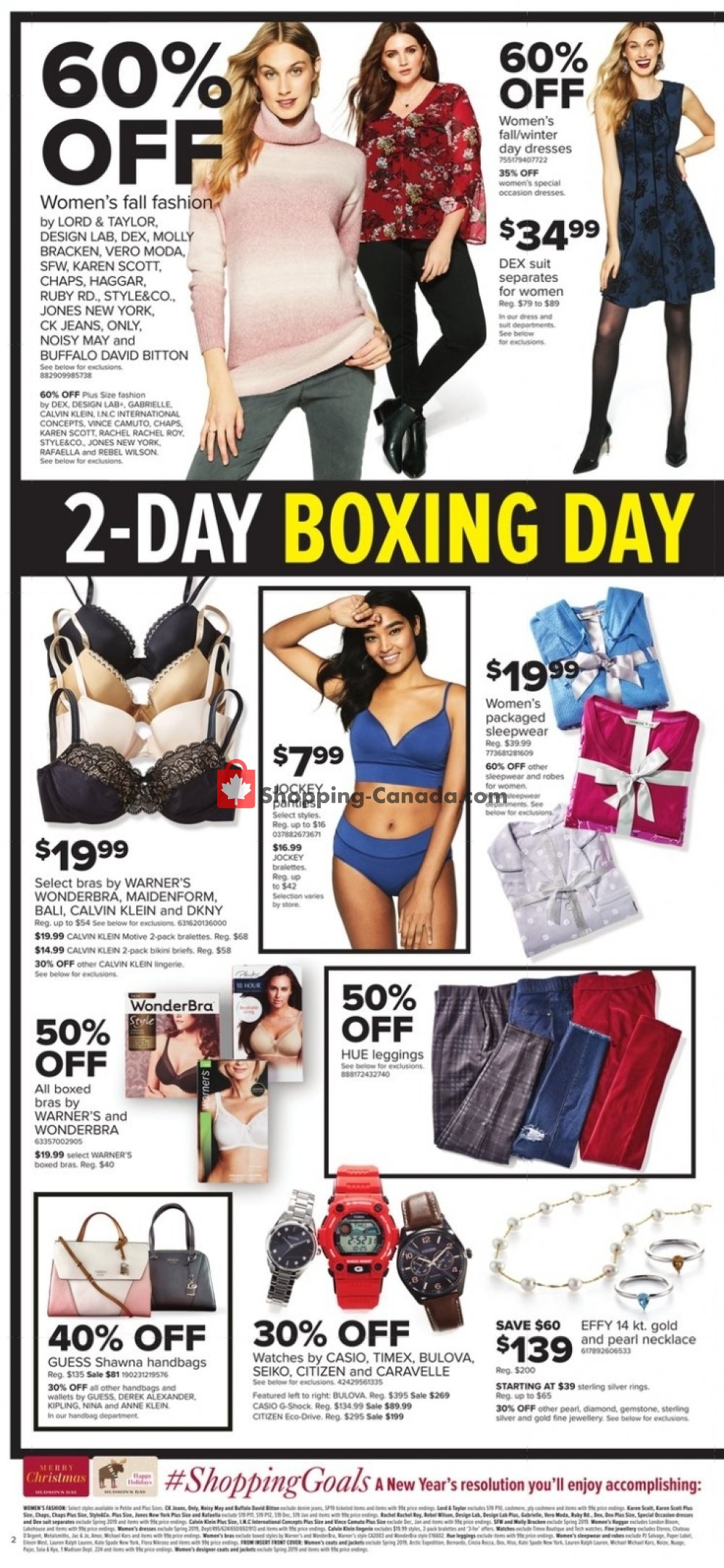 Hudson's Bay Canada, flyer (Boxing Day Sale QC) December 25
