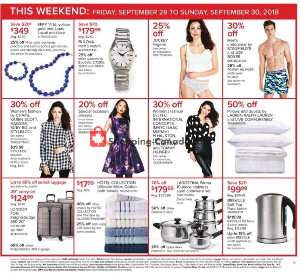 Hudson's Bay flyer from Friday September 28, 2018 to Thursday October 4, 2018 - page 12