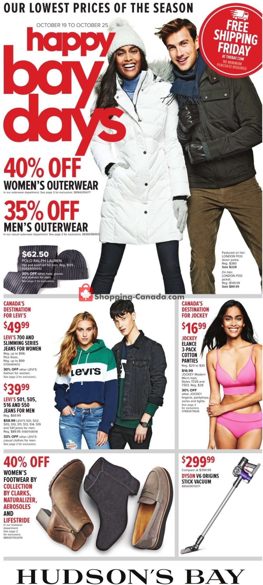 Hudson's Bay flyer from Friday October 19, 2018 to Thursday October 25, 2018 - page 1