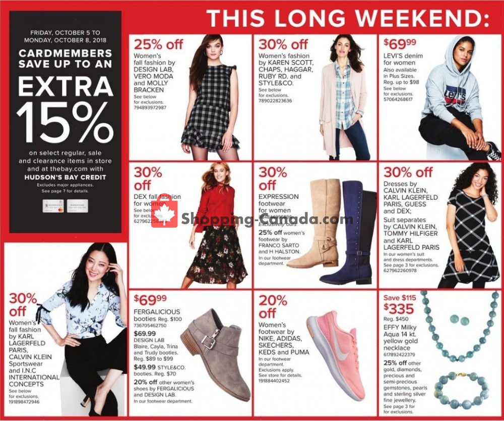 Hudson's Bay flyer from Friday October 5, 2018 to Thursday October 11, 2018 - page 3