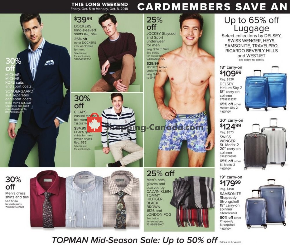 Hudson's Bay flyer from Friday October 5, 2018 to Thursday October 11, 2018 - page 7
