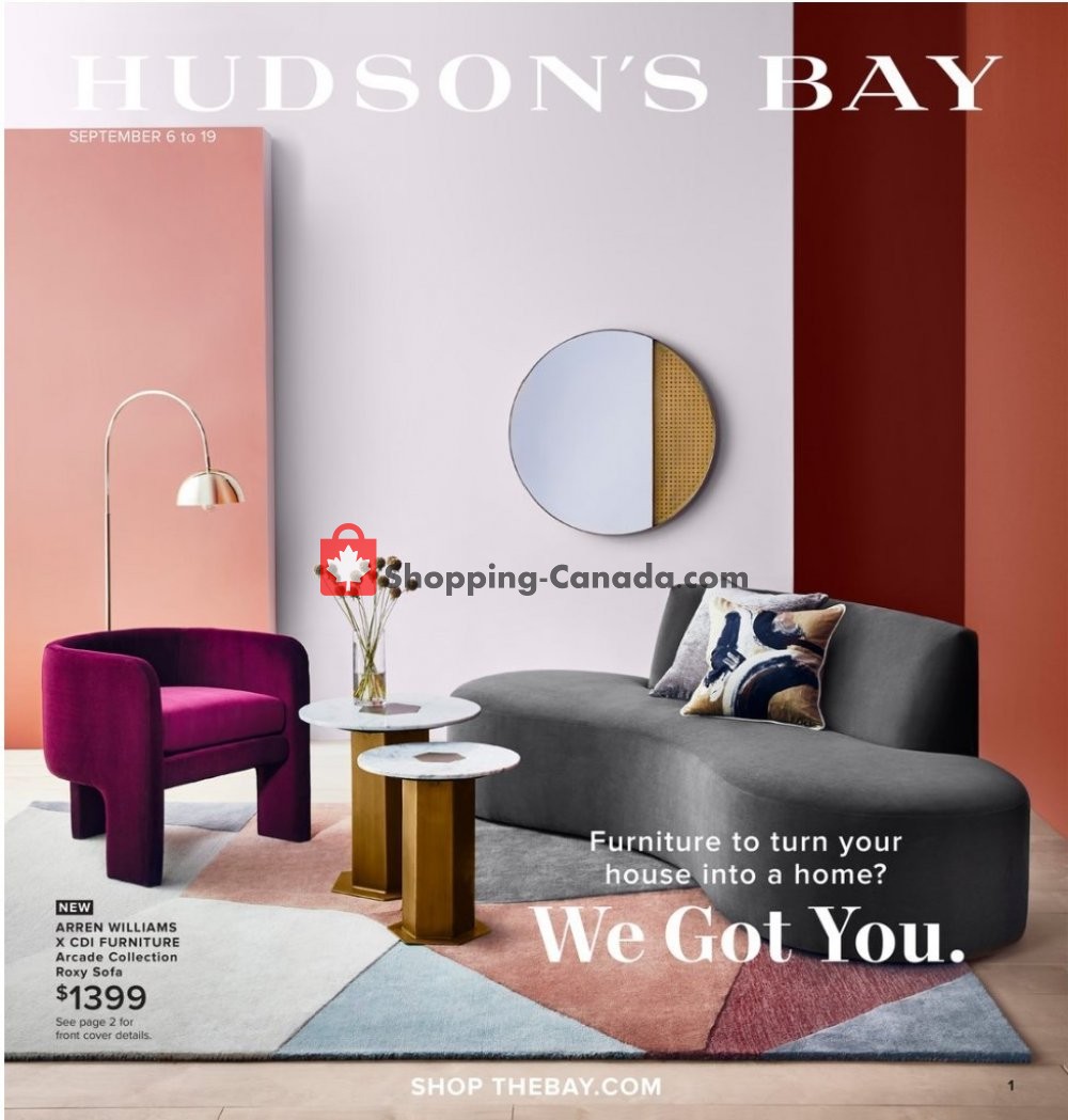 Hudson's Bay flyer from Friday September 6, 2019 to Thursday September 19, 2019 - page 1