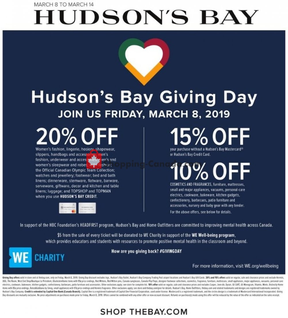 Hudson's Bay flyer from Friday March 8, 2019 to Thursday March 14, 2019 - page 1