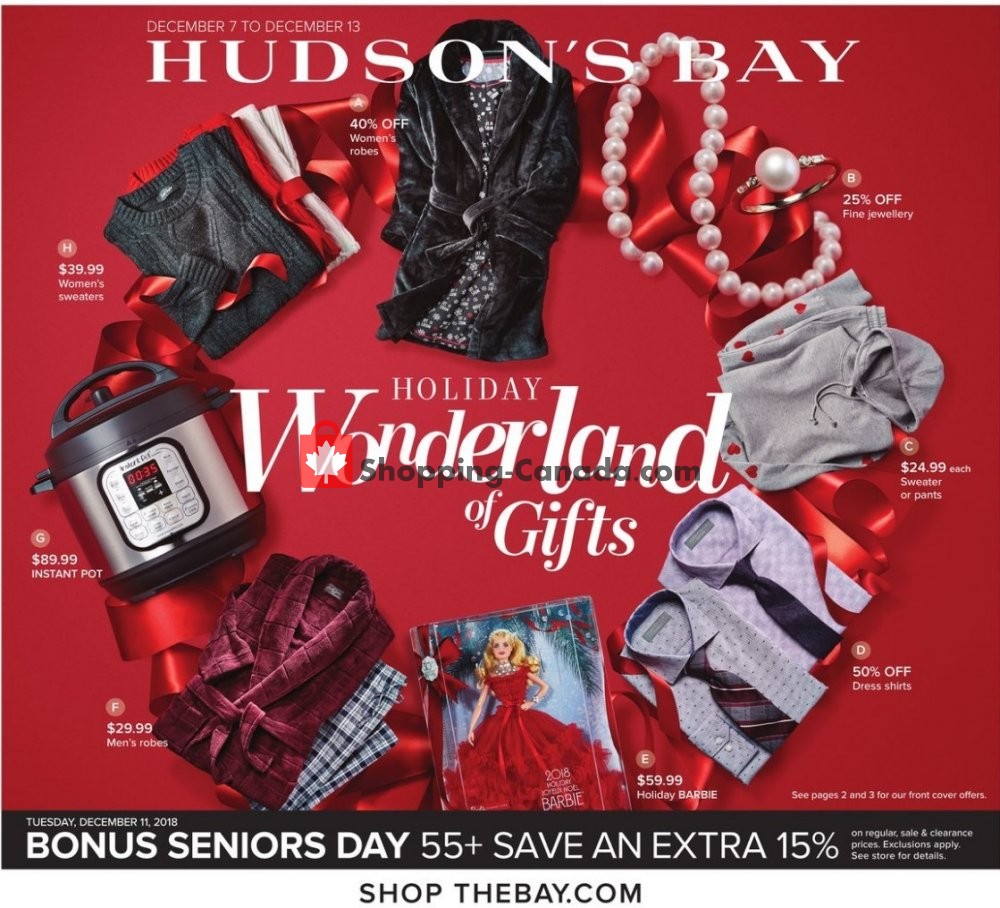Hudson's Bay Canada, flyer (Holiday Wonderland of Gifts MB