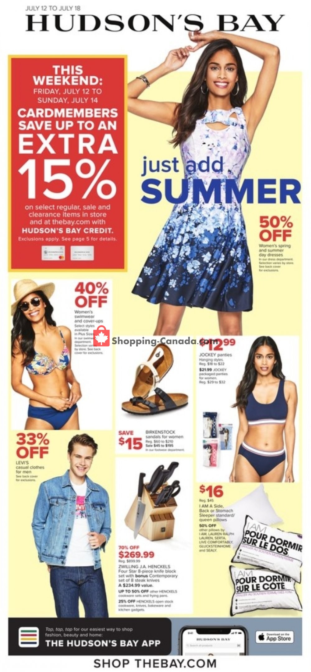 Hudson's Bay flyer from Friday July 12, 2019 to Thursday July 18, 2019 - page 1