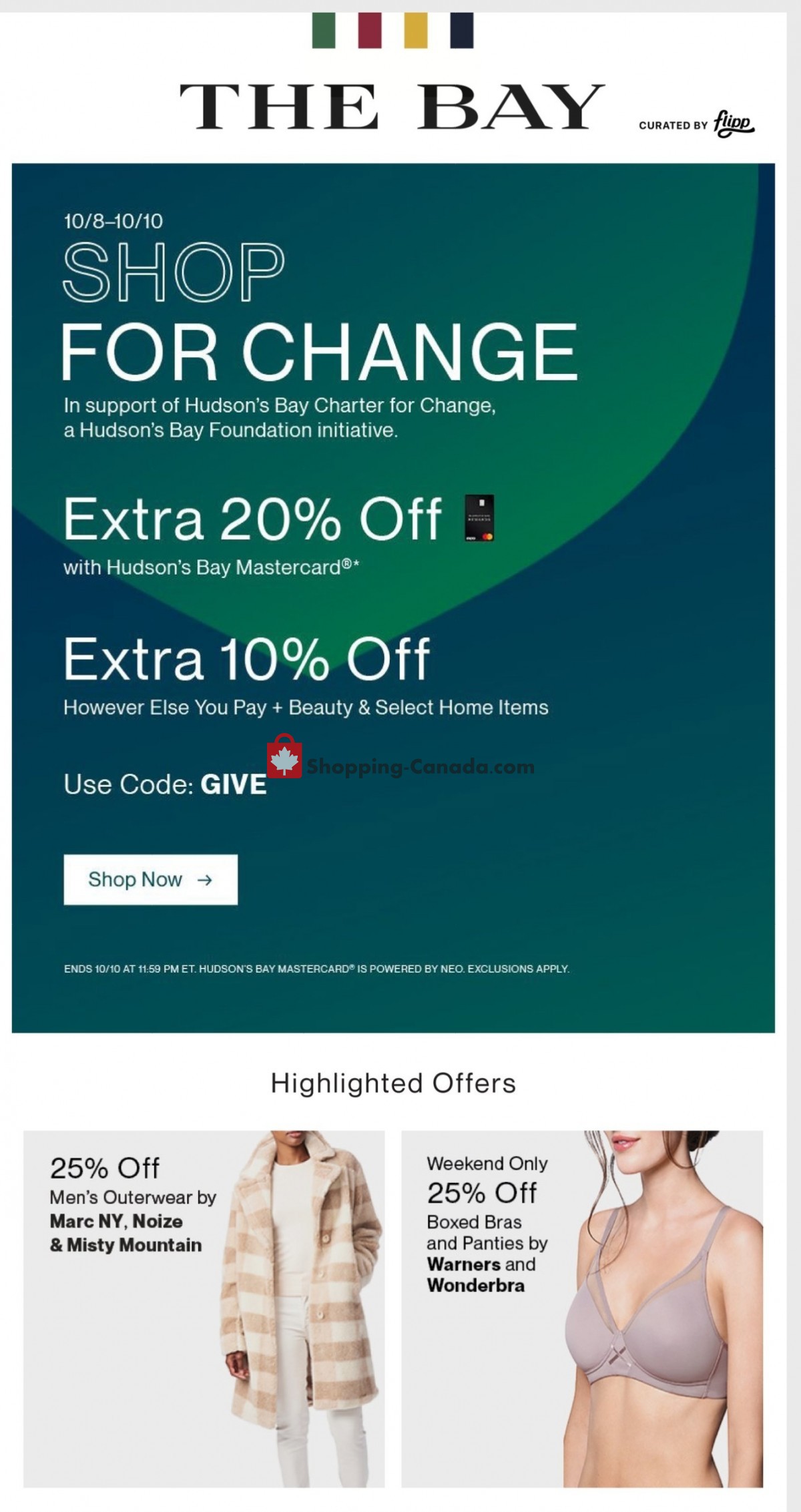 Hudson's Bay flyer from Friday October 8, 2021 to Thursday October 14, 2021 - page 1