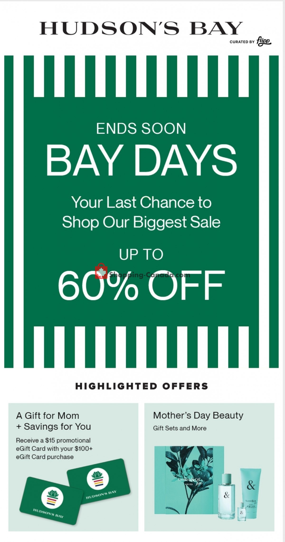 Hudson's Bay flyer from Friday April 30, 2021 to Thursday May 6, 2021 - page 1