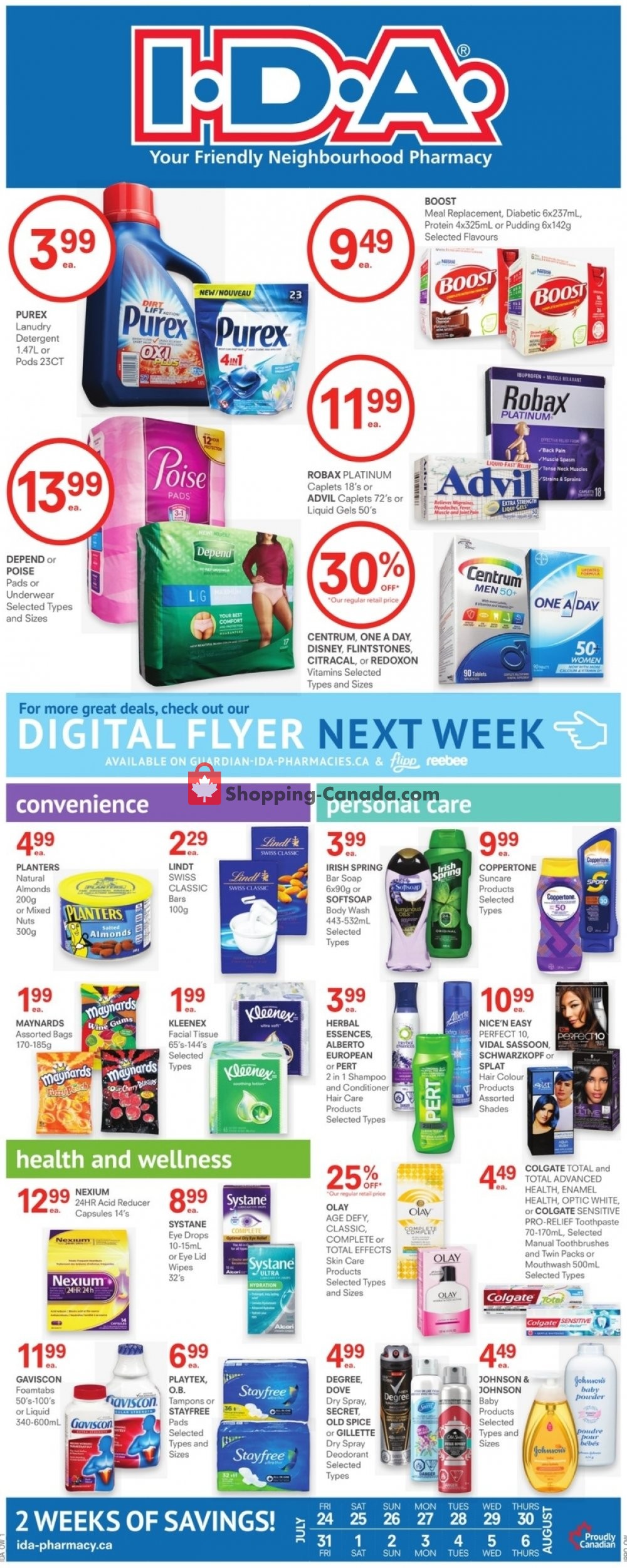 I.D.A. flyer from Friday July 24, 2020 to Thursday August 6, 2020 - page 1