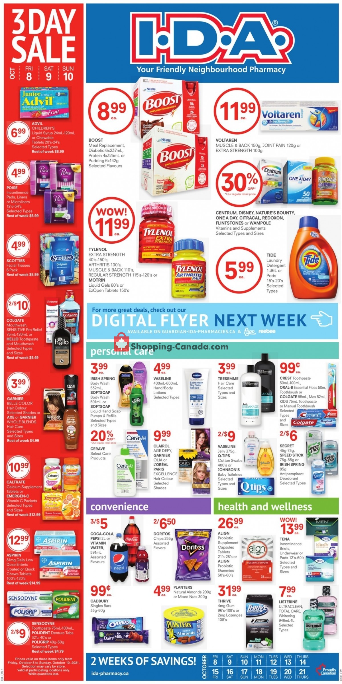 I.D.A. flyer from Friday October 8, 2021 to Thursday October 21, 2021 - page 1