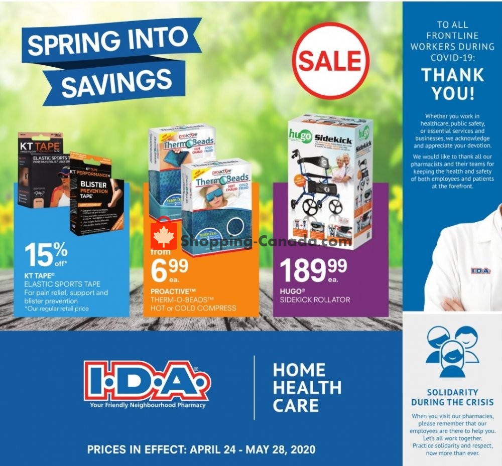 I.D.A. flyer from Friday April 24, 2020 to Thursday May 28, 2020 - page 1