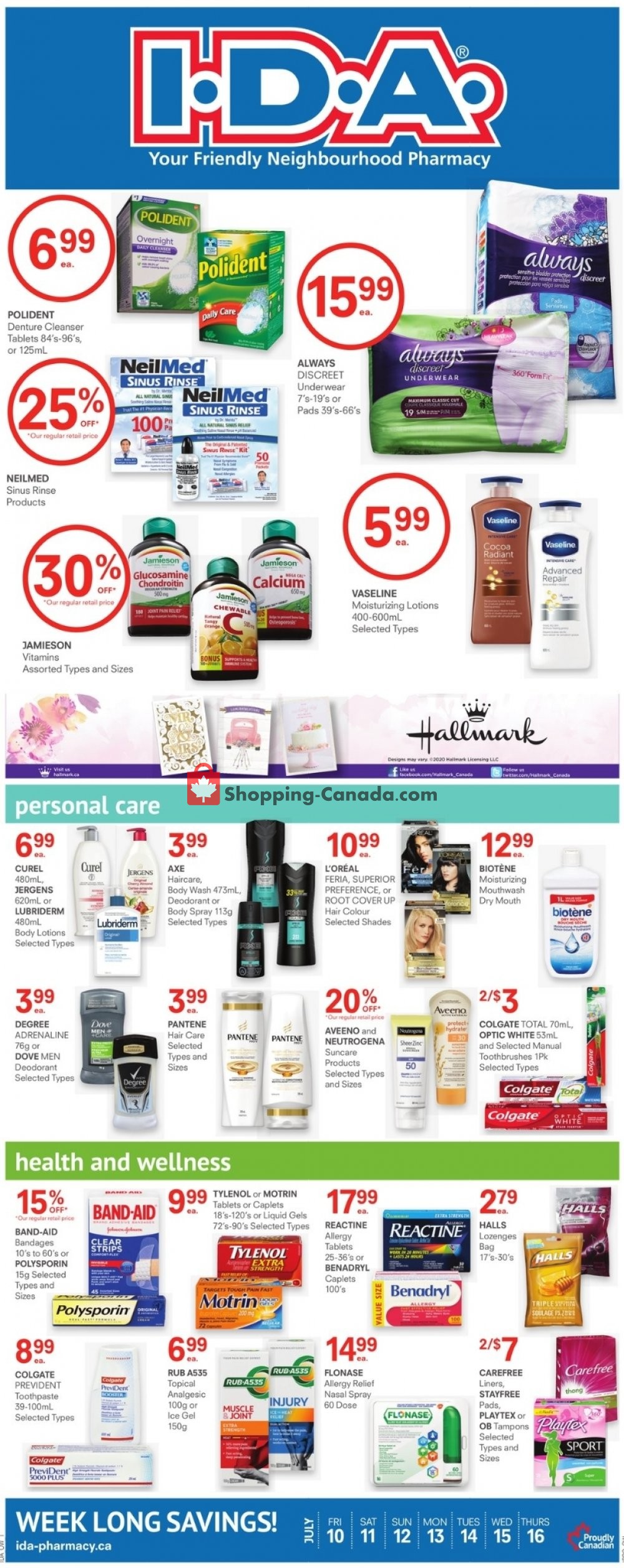 I.D.A. flyer from Friday July 10, 2020 to Thursday July 16, 2020 - page 1
