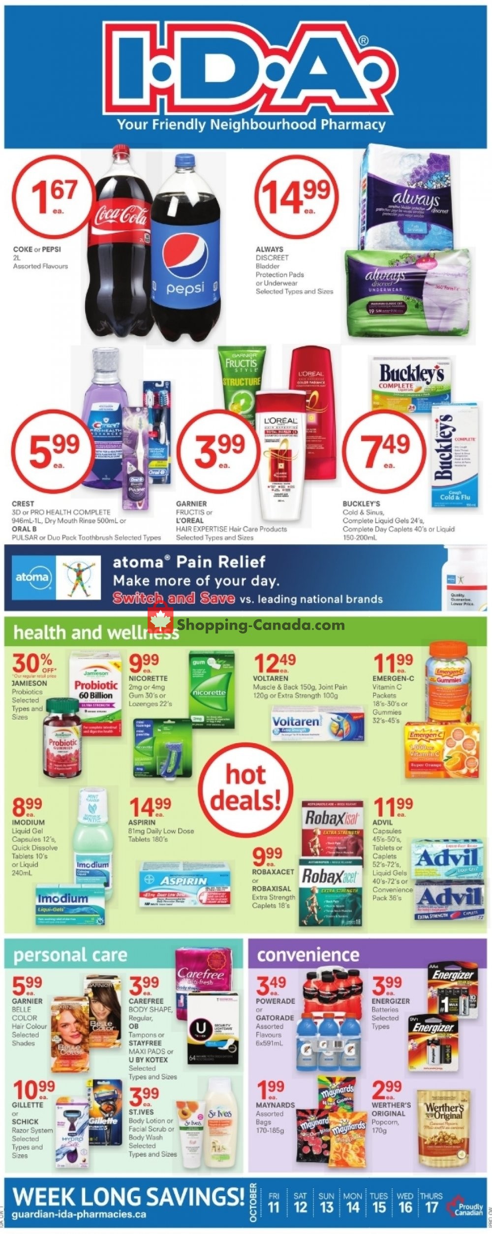 I.D.A. flyer from Friday October 11, 2019 to Thursday October 17, 2019 - page 1