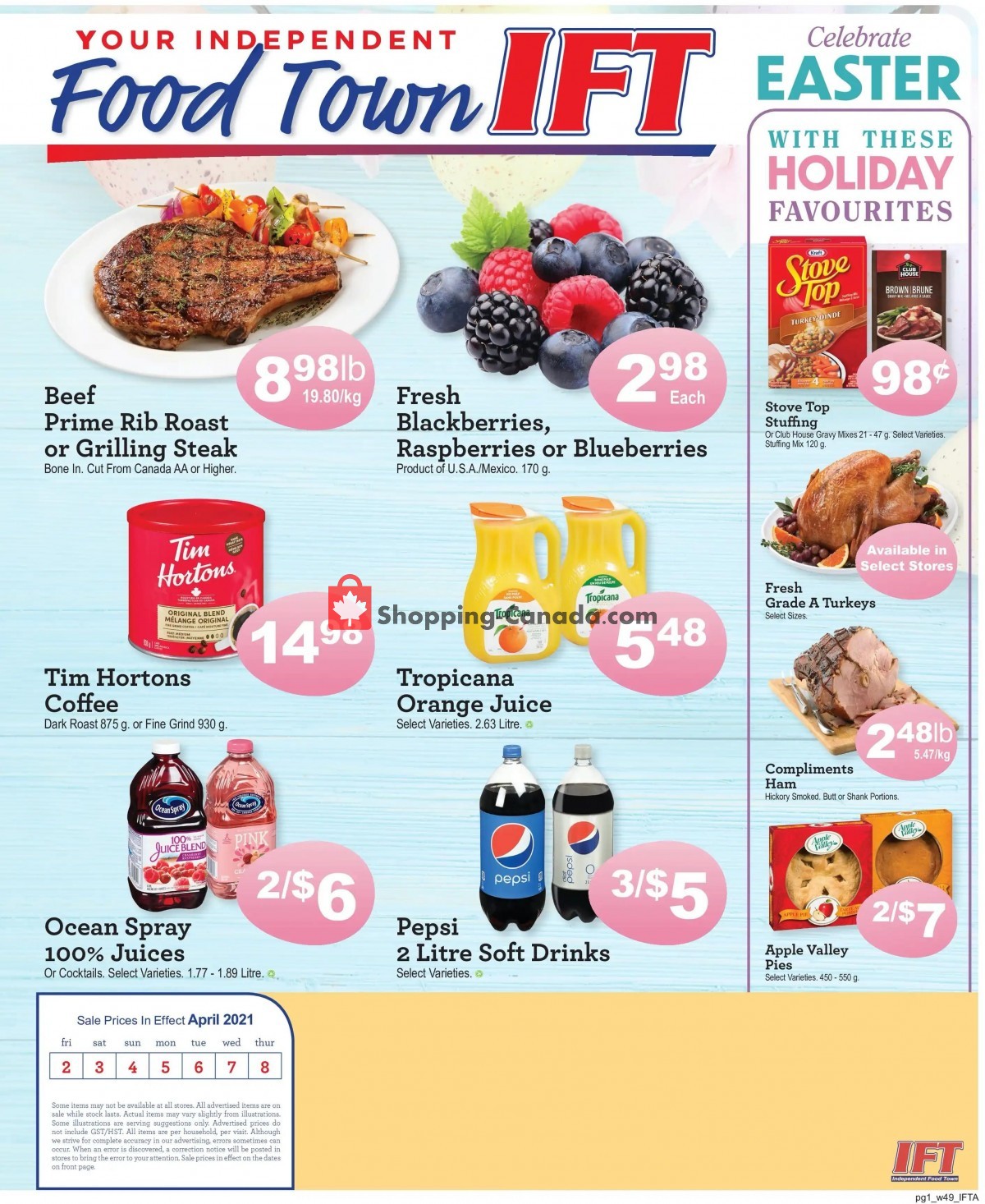 IFT Independent Food Town flyer from Friday April 2, 2021 to Thursday April 8, 2021 - page 1
