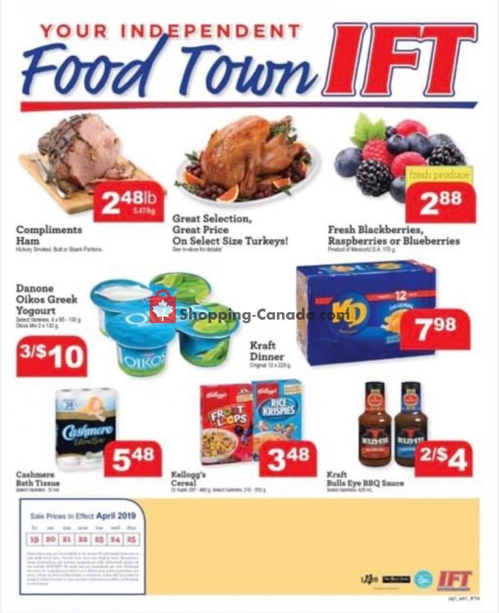 IFT Independent Food Town flyer from Friday April 19, 2019 to Thursday April 25, 2019 - page 1