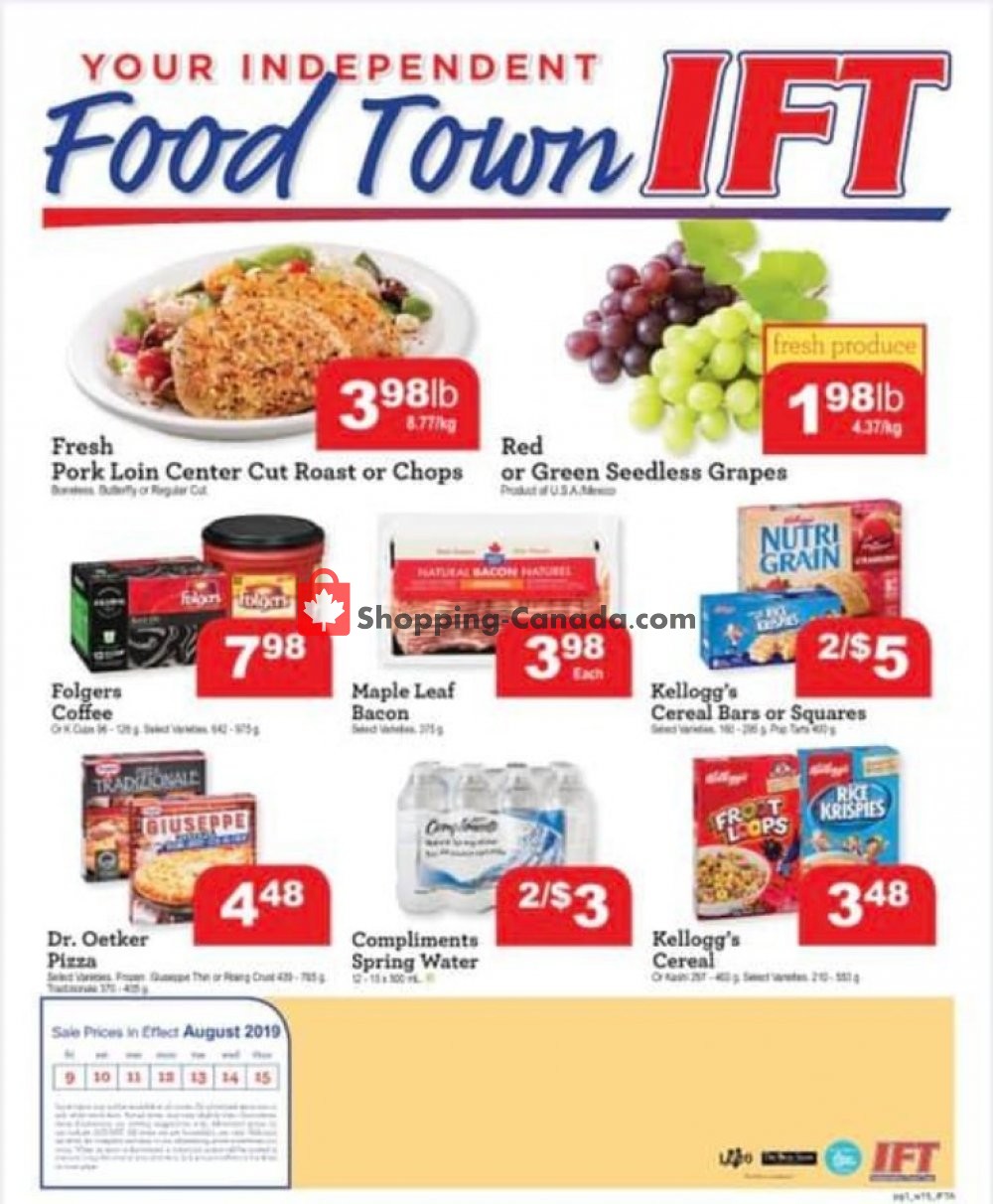 IFT Independent Food Town flyer from Friday August 9, 2019 to Thursday August 15, 2019 - page 1