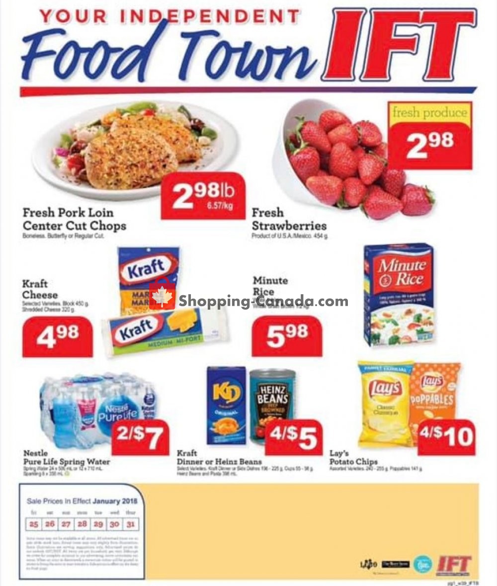 IFT Independent Food Town flyer from Friday January 25, 2019 to Thursday January 31, 2019 - page 1