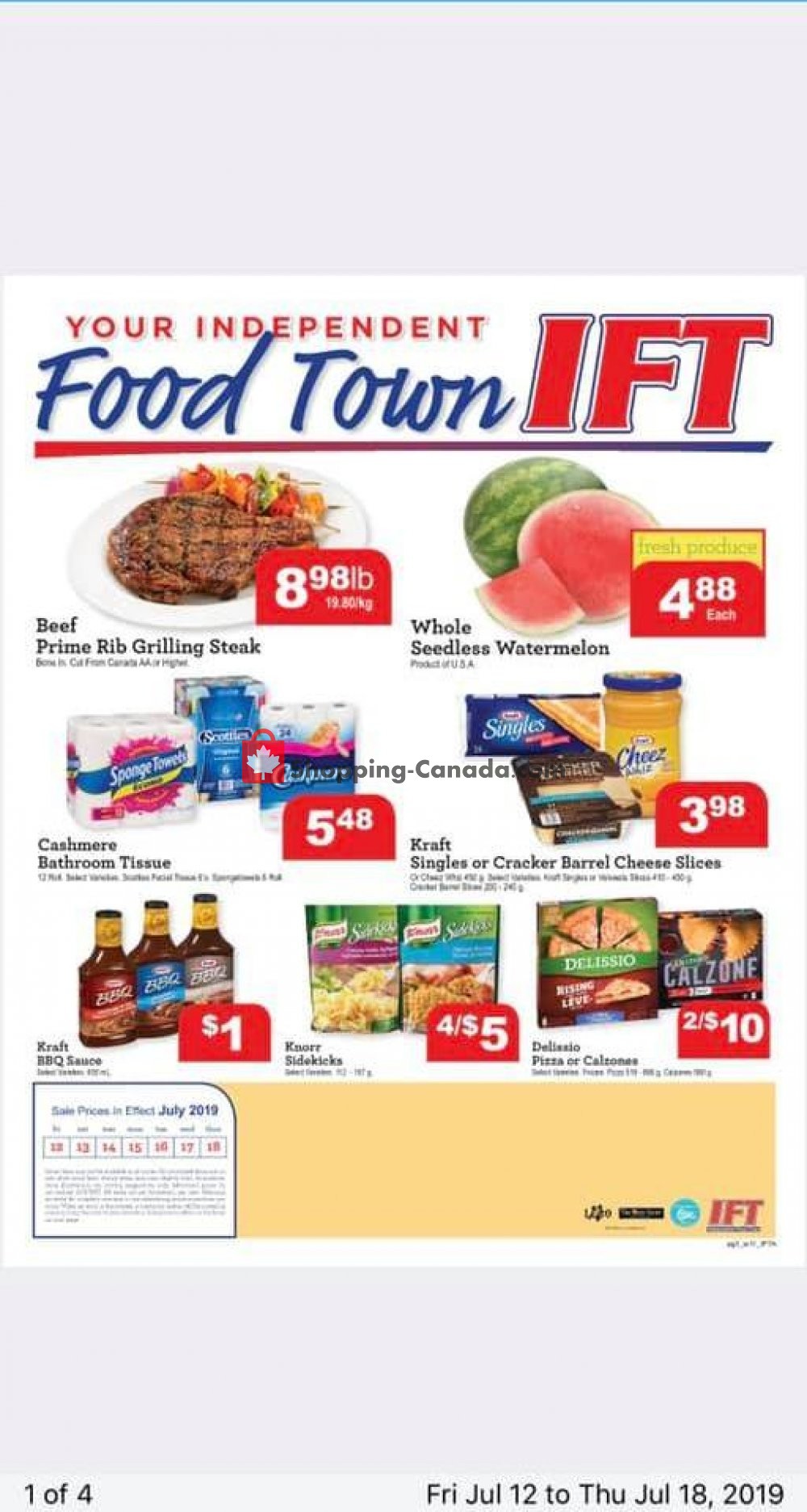 IFT Independent Food Town flyer from Friday July 12, 2019 to Thursday July 18, 2019 - page 1