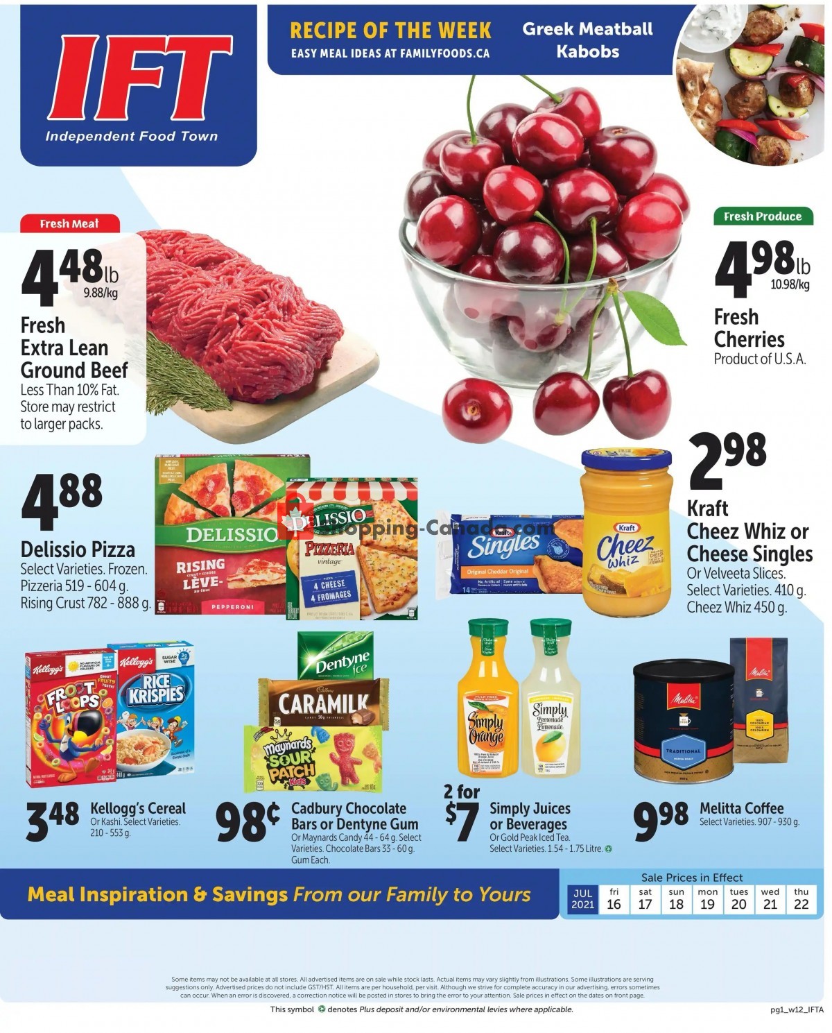 IFT Independent Food Town flyer from Friday July 16, 2021 to Thursday July 22, 2021 - page 1