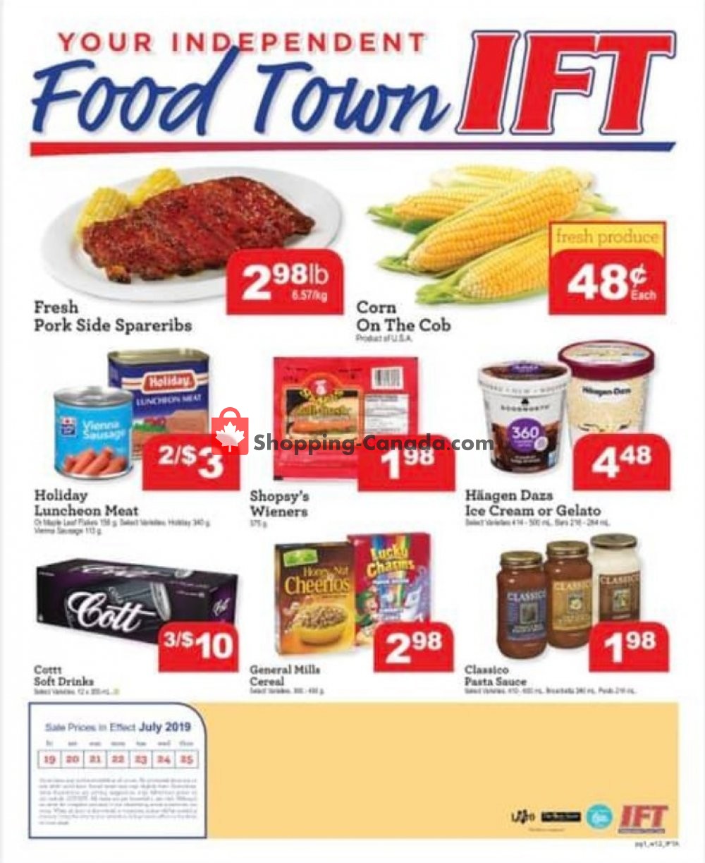 IFT Independent Food Town flyer from Friday July 19, 2019 to Thursday July 25, 2019 - page 1