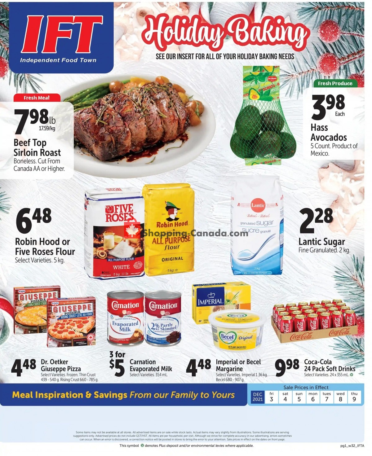 IFT Independent Food Town flyer from Friday December 3, 2021 to Thursday December 9, 2021 - page 1