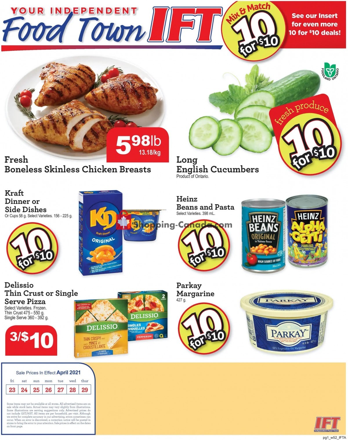 IFT Independent Food Town flyer from Friday April 23, 2021 to Thursday April 29, 2021 - page 1