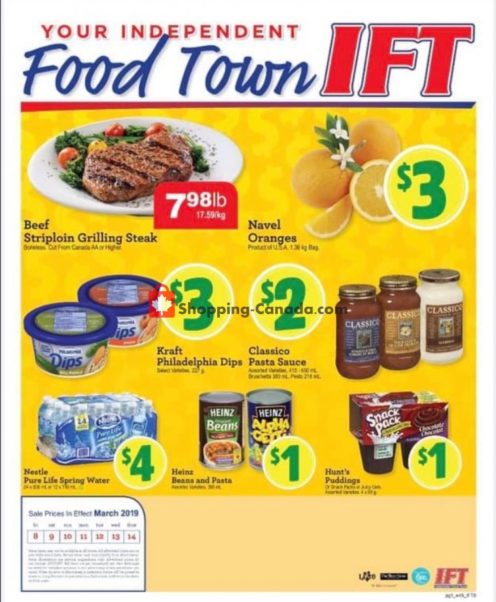 IFT Independent Food Town flyer from Friday March 8, 2019 to Thursday March 14, 2019 - page 1