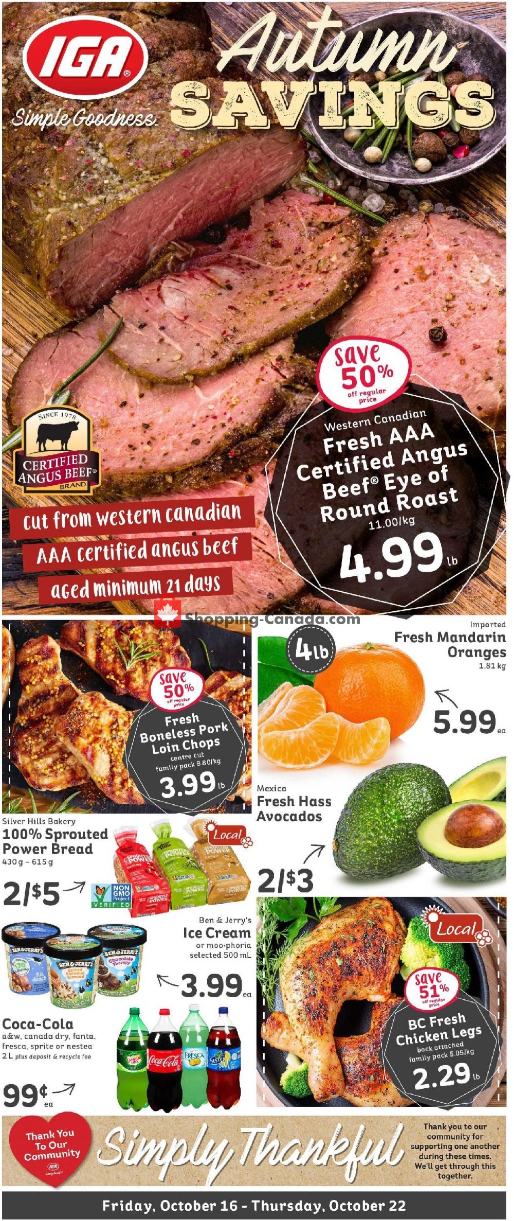 IGA Extra flyer from Friday October 16, 2020 to Thursday October 22, 2020 - page 1