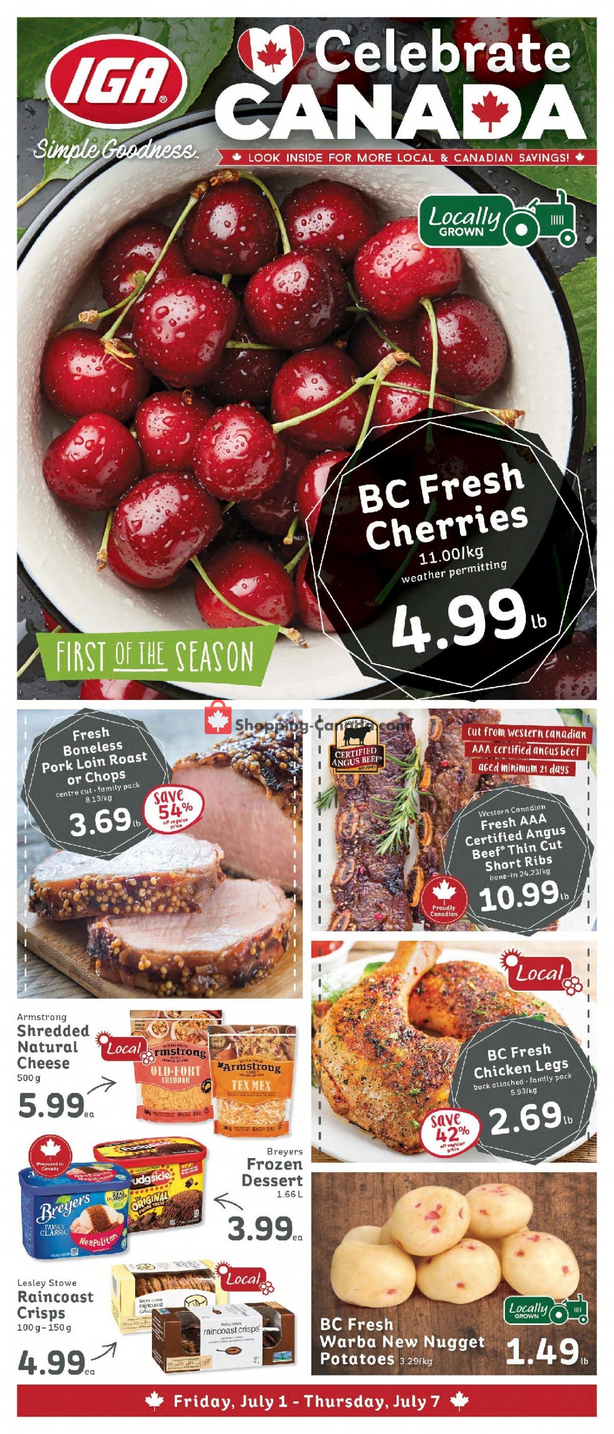 IGA Extra flyer from Friday July 1, 2022 to Thursday July 7, 2022 - page 1