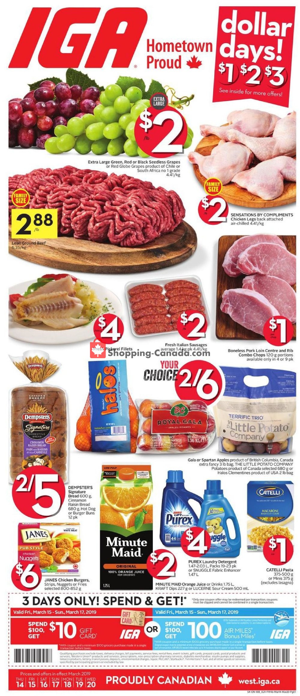 IGA Extra flyer from Thursday March 14, 2019 to Wednesday March 20, 2019 - page 1