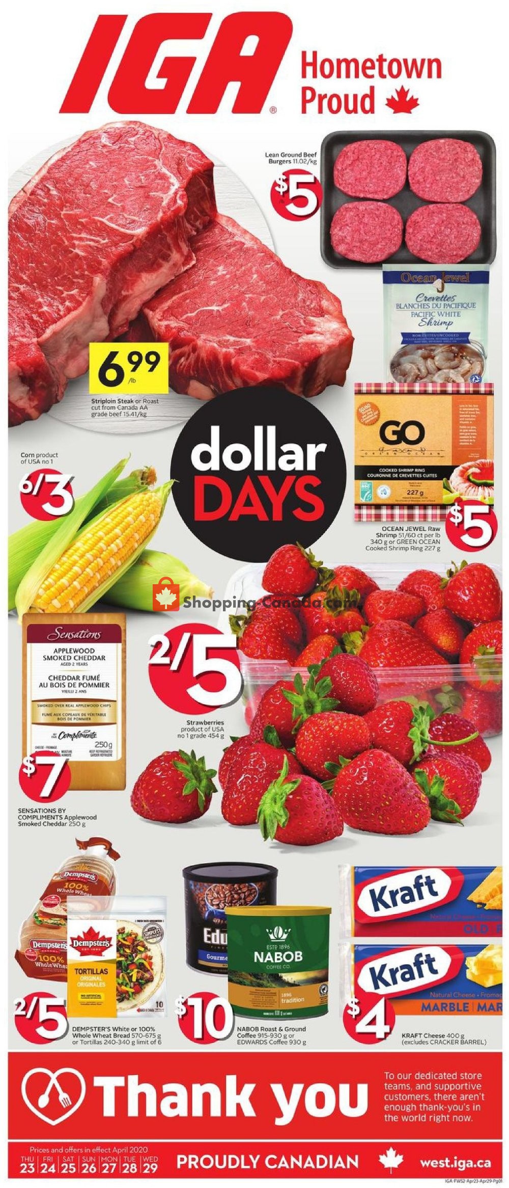IGA Extra flyer from Thursday April 23, 2020 to Wednesday April 29, 2020 - page 1