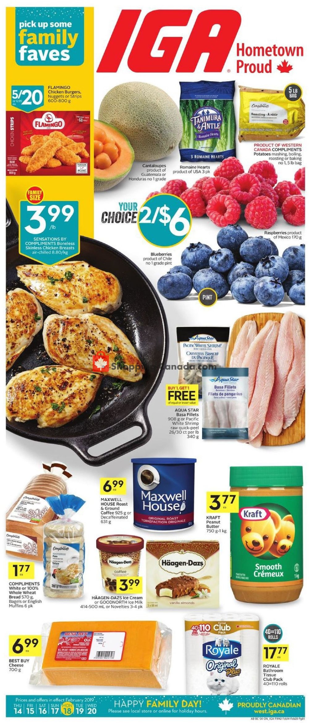 IGA Extra Canada, flyer (Family Faves West) February 14 February