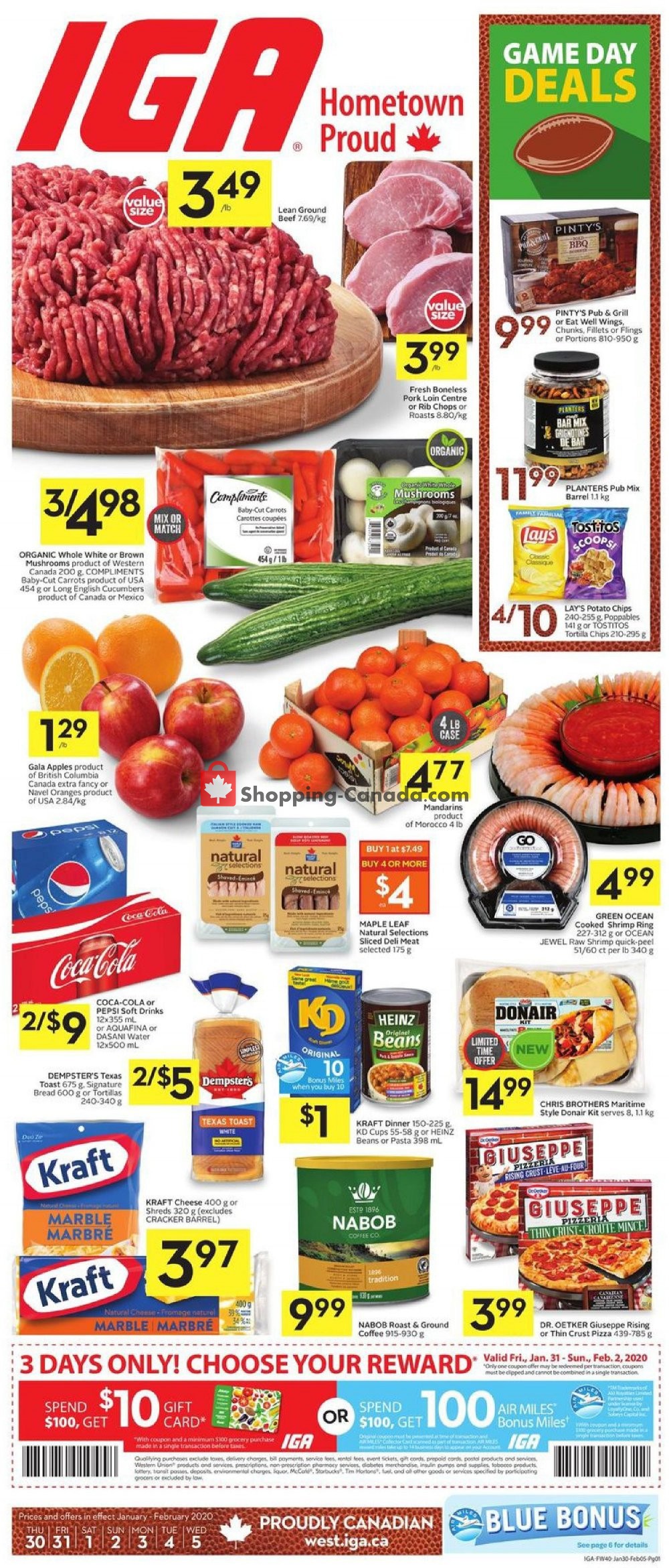 IGA Extra flyer from Thursday January 30, 2020 to Wednesday February 5, 2020 - page 1