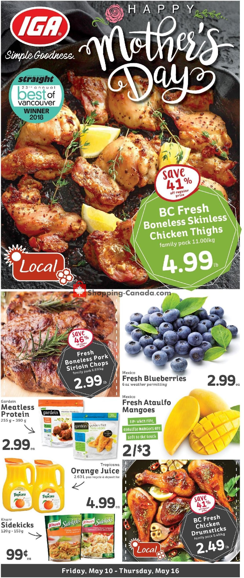IGA Extra flyer from Friday May 10, 2019 to Thursday May 16, 2019 - page 1